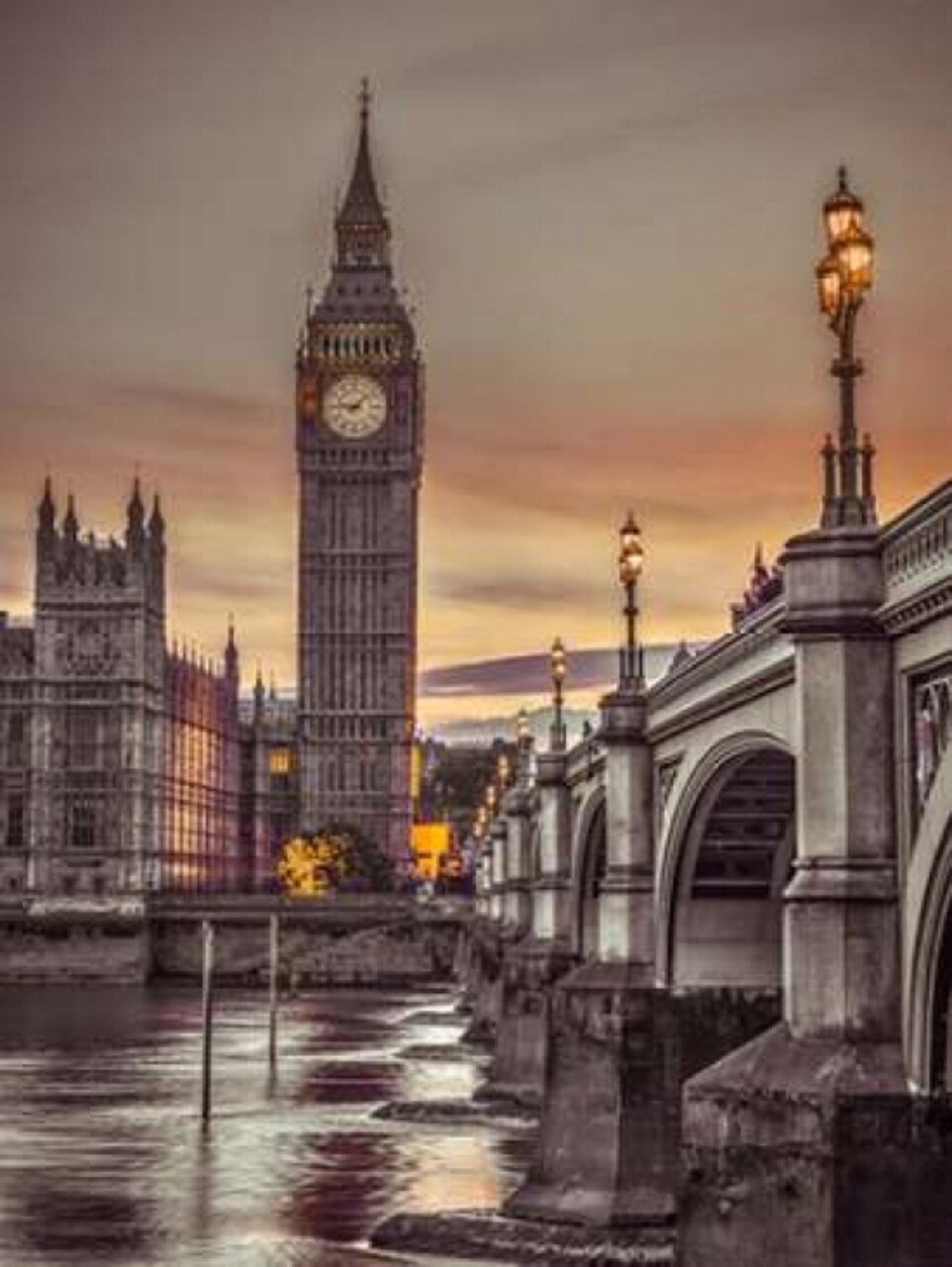 Westminster bridge and Big Ben from Thames promenade, London, UK Poster Print by Assaf Frank - Item # VARPDXAF20150731079X2C03